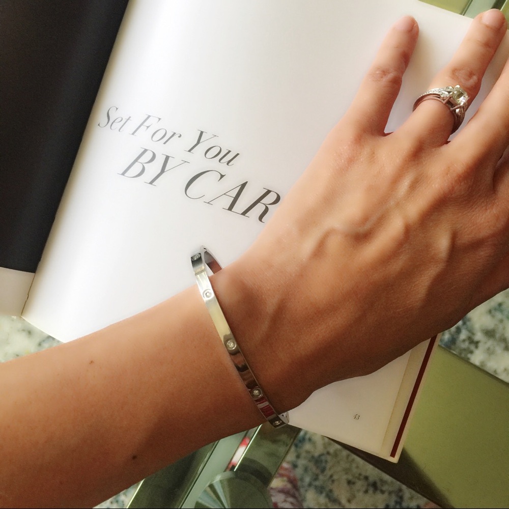 SOLD Silver love style bracelet Crystal stones - Picture 1 of 7